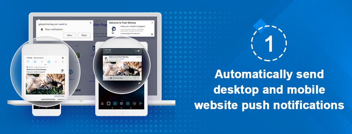 Push Notifications - Automatically send desktop and mobile website notification