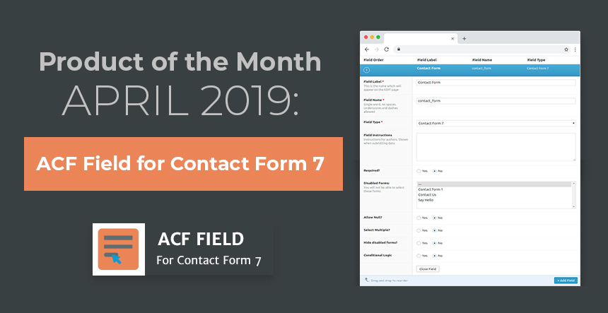 Product of the Month, April 2019: ACF Field for Contact Form 7