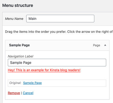 Add custom fields to menu items