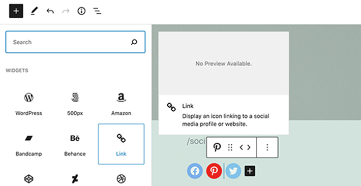 Block with Description in Preview - WordPress 5.7