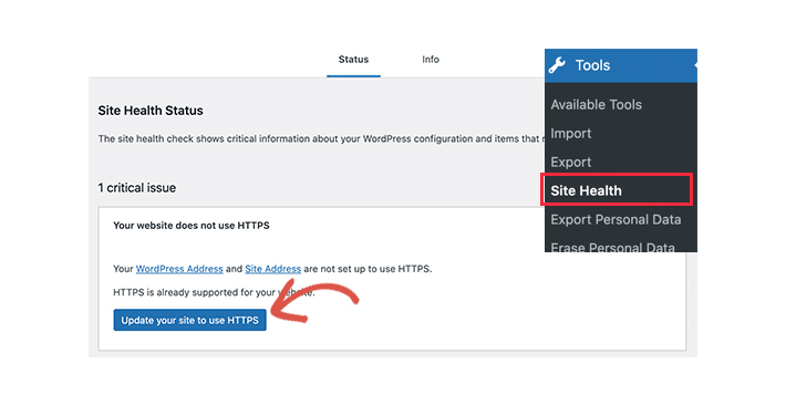 Easy HTTP to HTTPS migration with WordPress 5.7