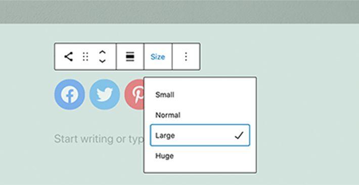 Social icons size adjustment in WordPress 5.7