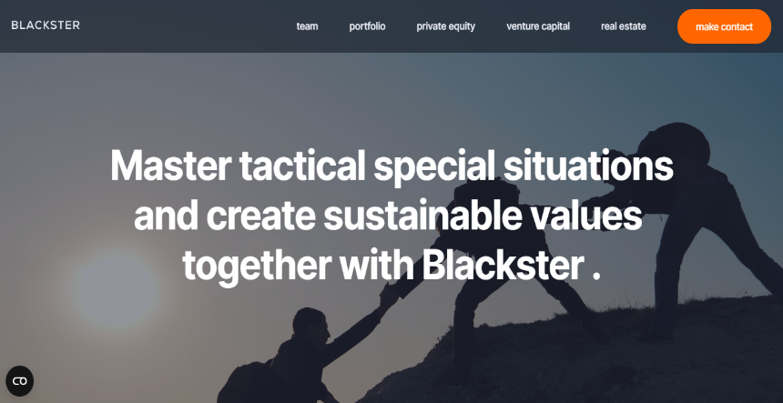 Best corporate website examples: Blackster