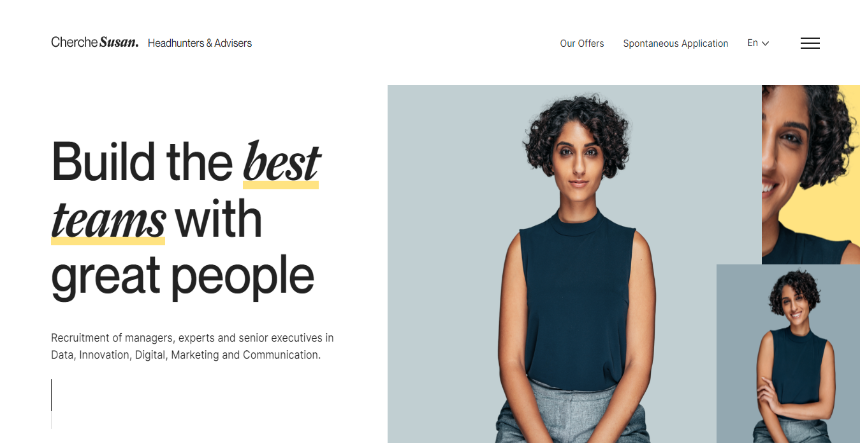 Best corporate website examples: Cherche Susan