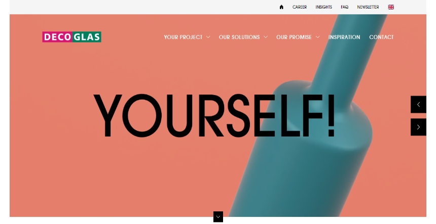 Corporate website examples: DECO GLAS