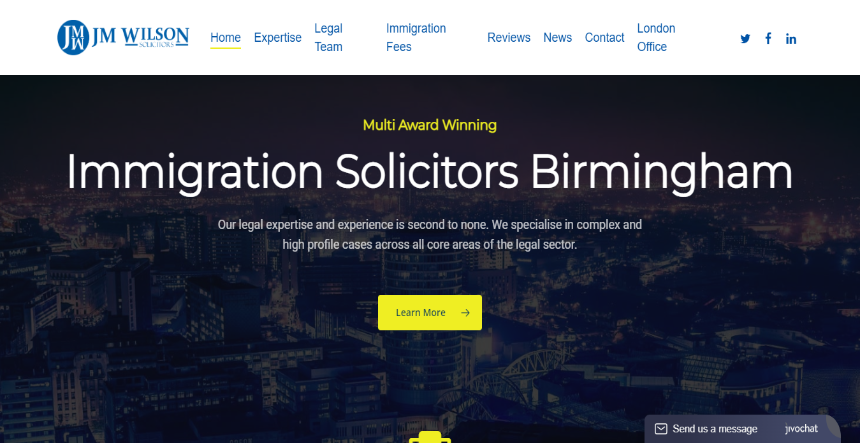 Corporate website examples: JM Wilson Solicitors