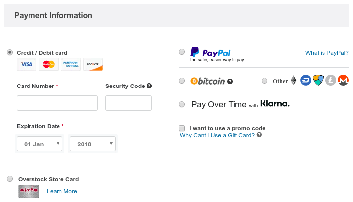 Multiple Payment Methods