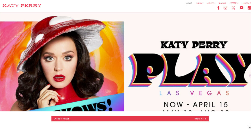 Katy Perry's personal website