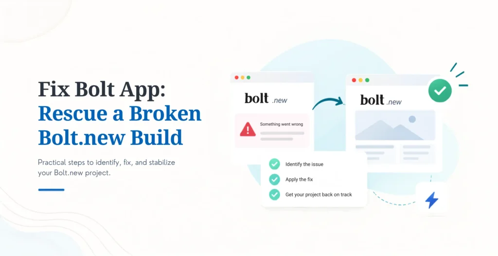 Fix Bolt App Rescue a Broken Bolt.new Build